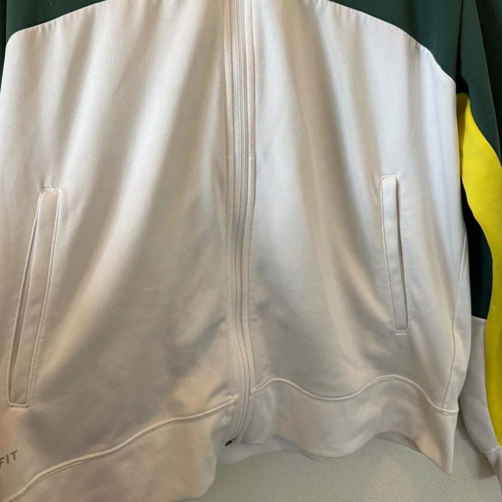 Nike Dri-FIT Oregon Ducks Full‎ Zip Track Jacket Green White Mens Large NCAA
